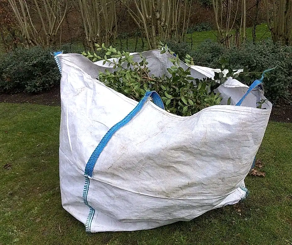 Green waste Removal 2nd Image Green waste in a garden bag part of all round garden services